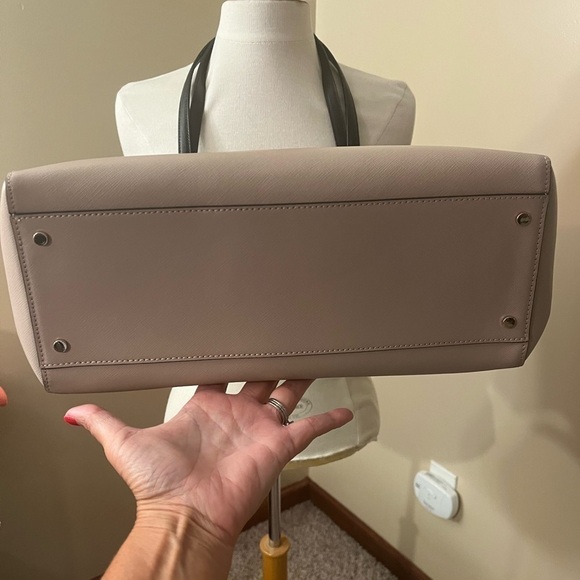 Kate Spade Staci Saffiano Color Block Large Laptop Carryall Tote Bag Beige NWOT - Picture 9 of 10